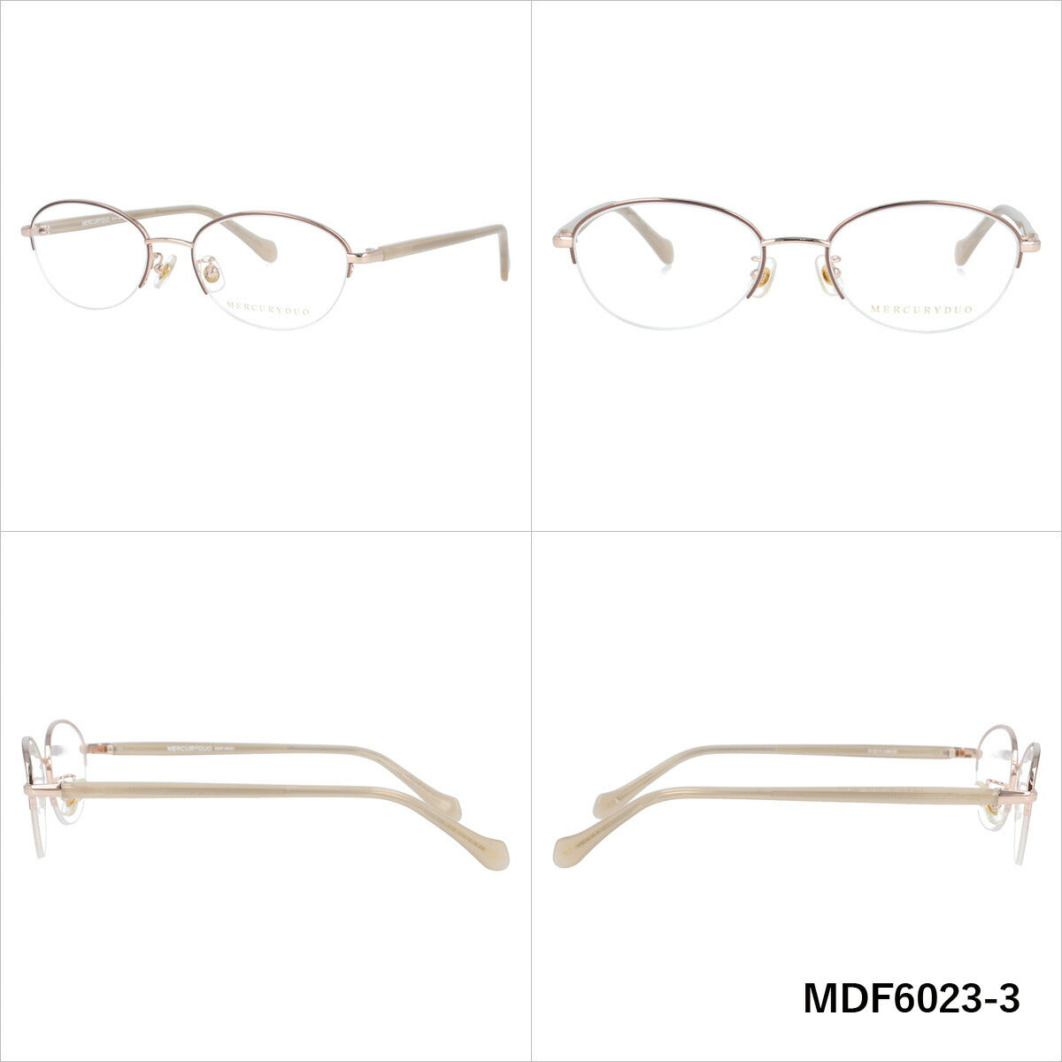 メガネ 眼鏡 度付き 度なし おしゃれ MERCURYDUO マーキュリーデュオ MDF6023 全4色 51サイズ オーバル型 レディース 女性 UVカット 紫外線 ブランド サングラス 伊達 ダテ|老眼鏡・PCレンズ・カラーレンズ・遠近両用対応可能 ラッピング無料