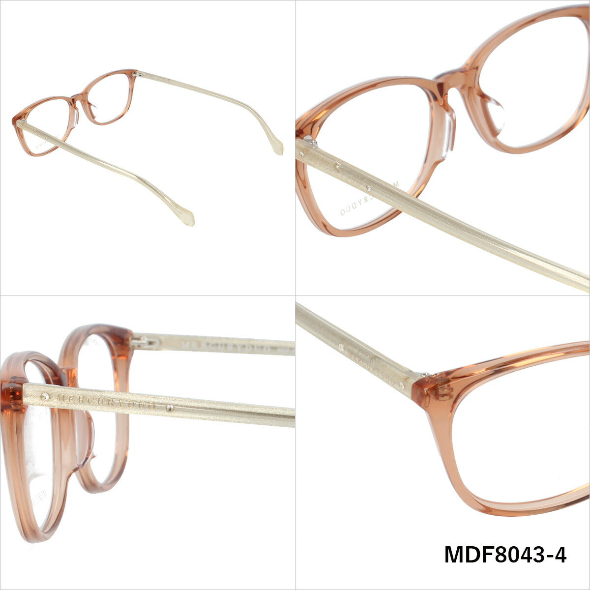 メガネ 眼鏡 度付き 度なし おしゃれ MERCURYDUO マーキュリーデュオ MDF8043 全4色 51サイズ ラインストーン ウェリントン型 レディース 女性 UVカット 紫外線 ブランド サングラス 伊達 ダテ|老眼鏡・PCレンズ・カラーレンズ・遠近両用対応可能