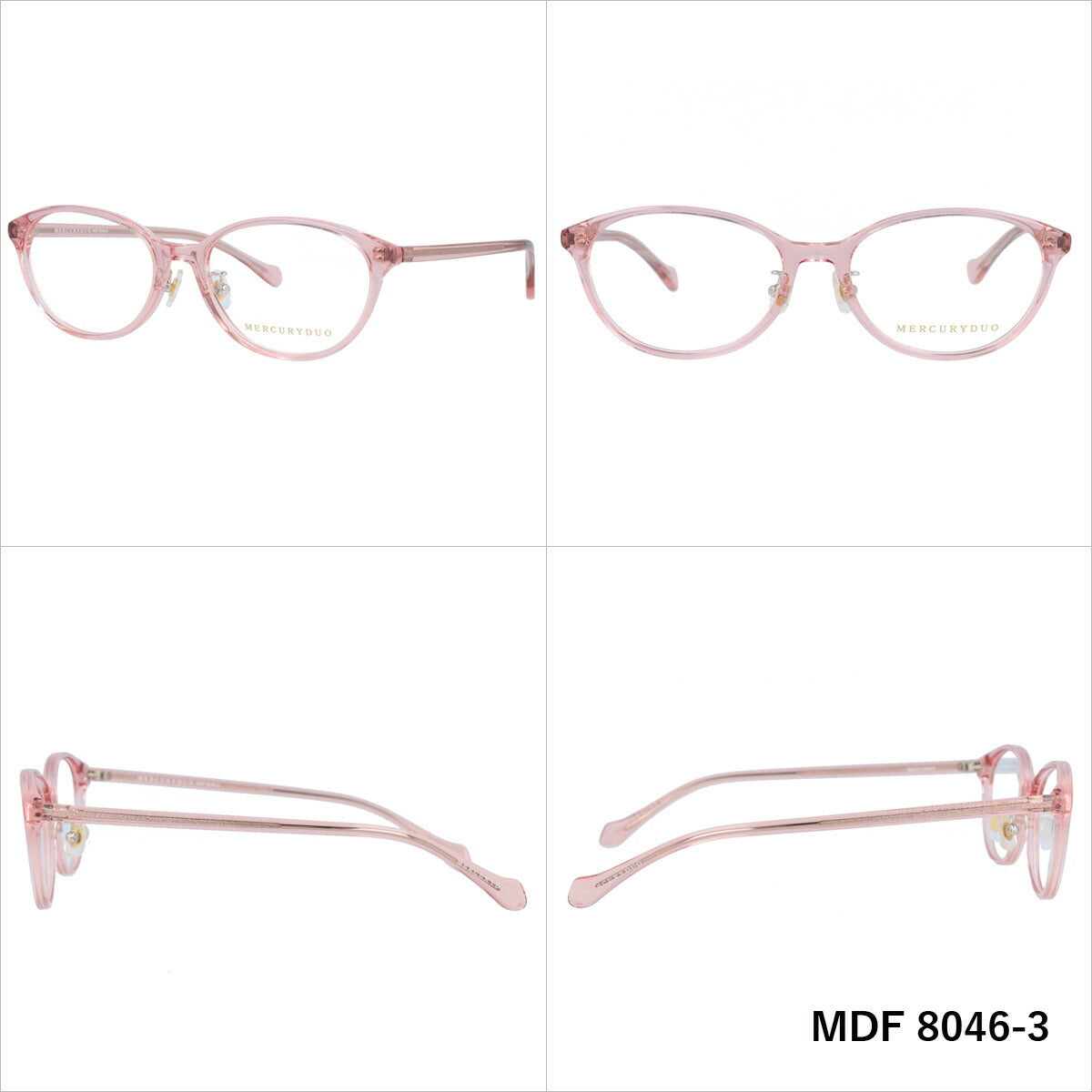 マーキュリーデュオ メガネフレーム 伊達メガネ MERCURYDUO MDF8046 全4カラー 52サイズ オーバル レディース 女性