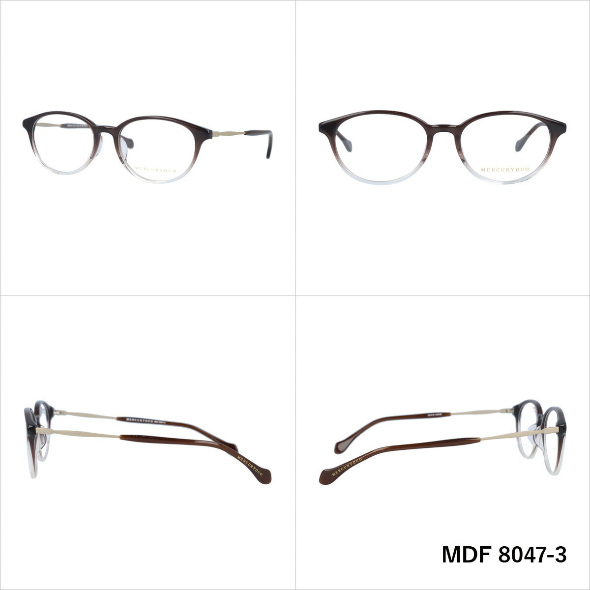 マーキュリーデュオ メガネフレーム 伊達メガネ アジアンフィット MERCURYDUO MDF8047 全4カラー 52サイズ オーバル レディース 女性