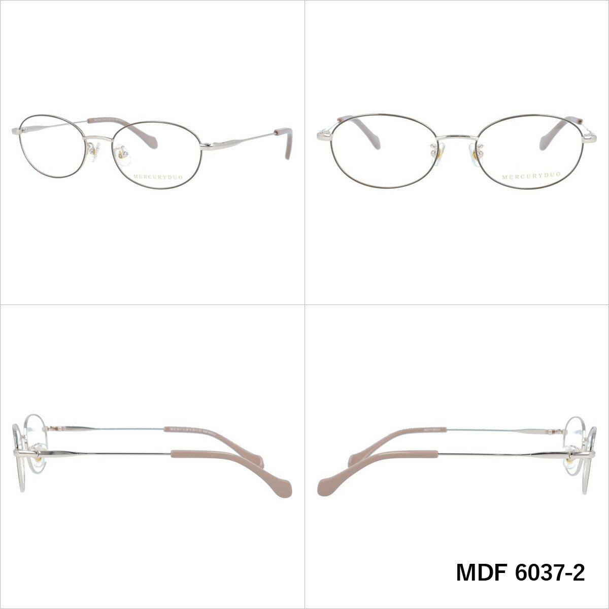 マーキュリーデュオ メガネフレーム 伊達メガネ MERCURYDUO MDF 6037 50サイズ オーバル レディース