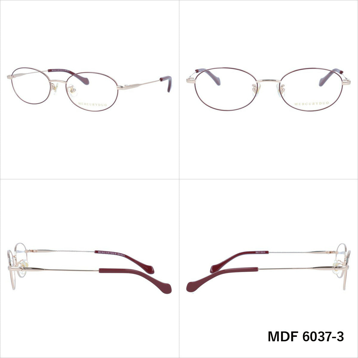 マーキュリーデュオ メガネフレーム 伊達メガネ MERCURYDUO MDF 6037 50サイズ オーバル レディース