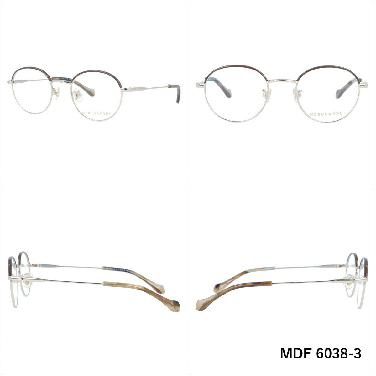 マーキュリーデュオ メガネフレーム 伊達メガネ MERCURYDUO MDF 6038 47サイズ ボストン レディース