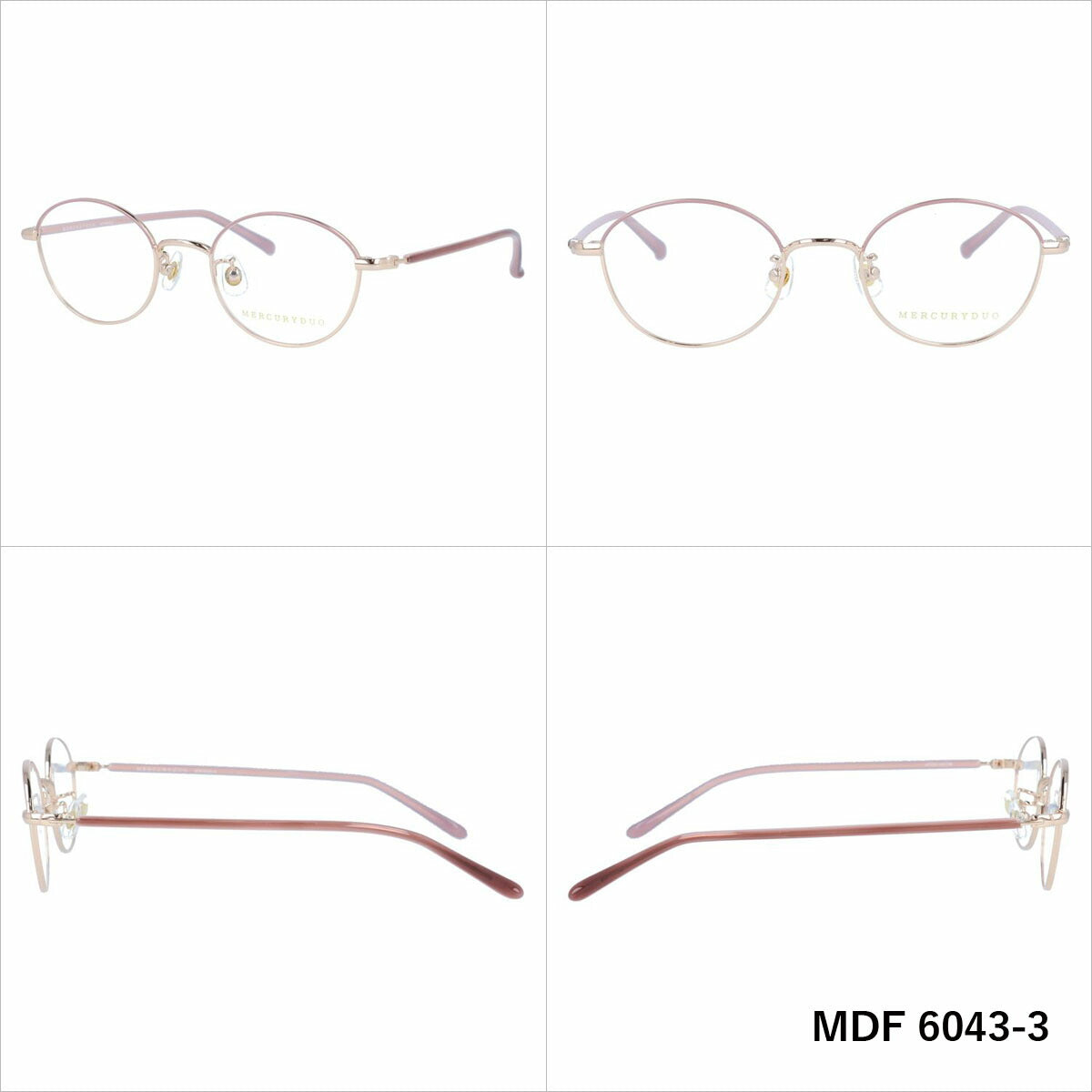 マーキュリーデュオ メガネフレーム 伊達メガネ MERCURYDUO MDF 6043 47サイズ ボストン レディース 国内正規品