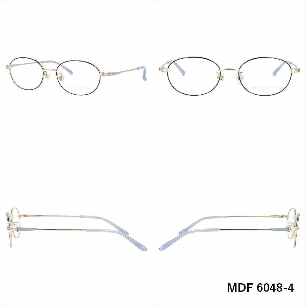 マーキュリーデュオ メガネフレーム 伊達メガネ アジアンフィット MERCURYDUO MDF 6048 50サイズ オーバル型 ユニセックス メンズ レディース