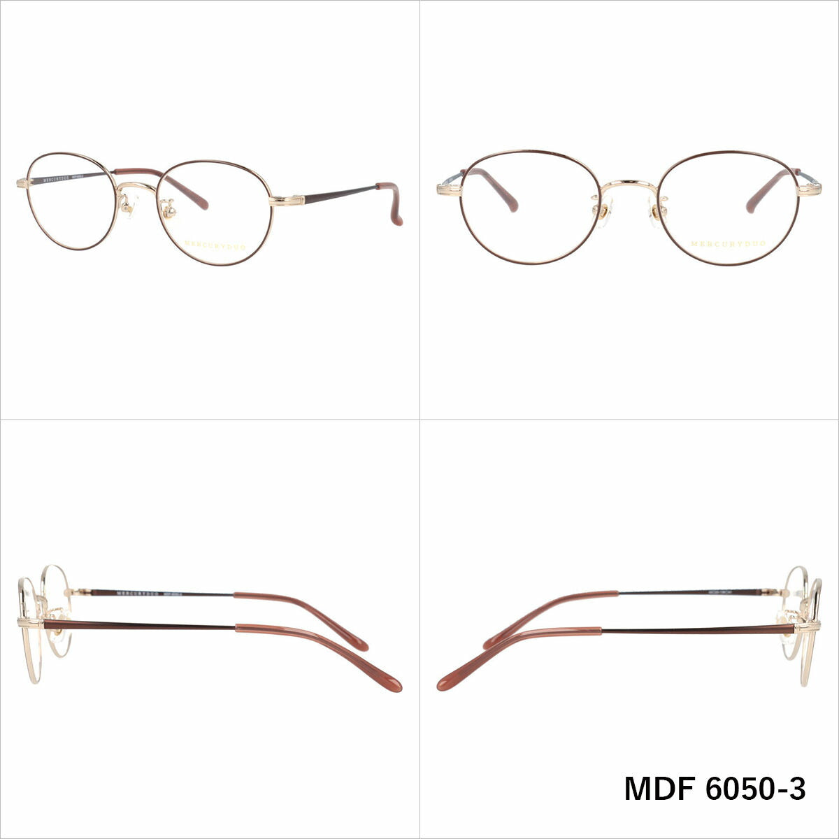 マーキュリーデュオ メガネフレーム 伊達メガネ アジアンフィット MERCURYDUO MDF 6050 49サイズ オーバル型 ユニセックス メンズ レディース
