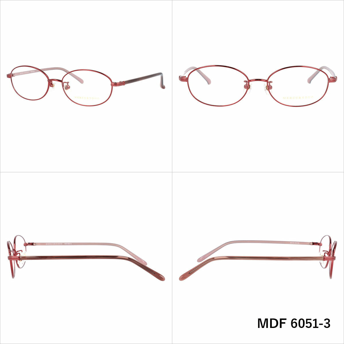 マーキュリーデュオ メガネフレーム 伊達メガネ アジアンフィット MERCURYDUO MDF 6051 52サイズ オーバル型 ユニセックス メンズ レディース