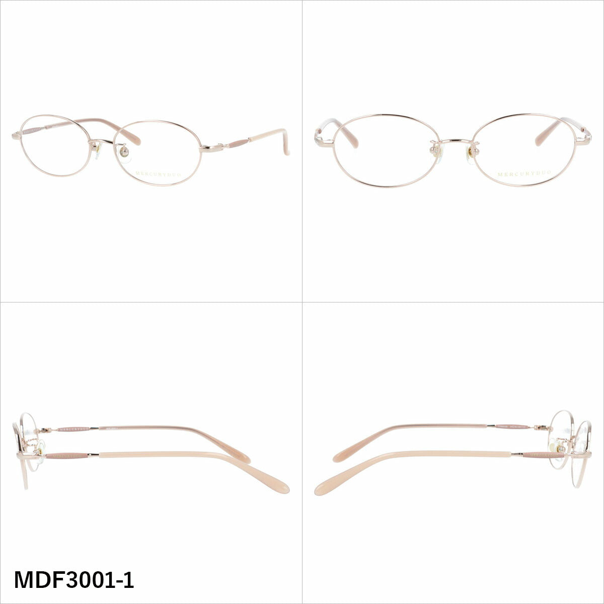 マーキュリーデュオ メガネフレーム 伊達メガネ アジアンフィット(フルフィット) 調整可能ノーズパッド(クリングス) MERCURYDUO MDF3001 51サイズ 全4カラー オーバル型 ユニセックス メンズ レディース
