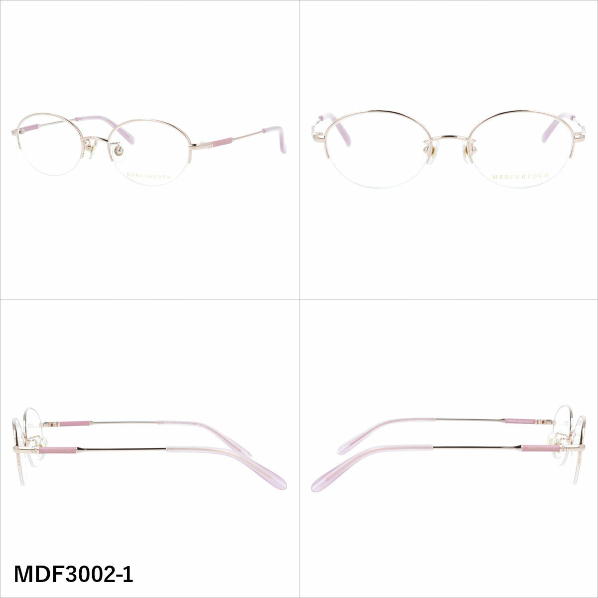マーキュリーデュオ メガネフレーム 伊達メガネ アジアンフィット(フルフィット) 調整可能ノーズパッド(クリングス) MERCURYDUO MDF3002 49サイズ 全4カラー オーバル型 ユニセックス メンズ レディース