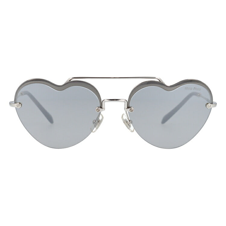 【国内正規品】ミュウミュウ サングラス ミラーレンズ miu miu MU62US 1BC1I2 58サイズ ラウンド ユニセックス メンズ レディース ハート ラッピング無料