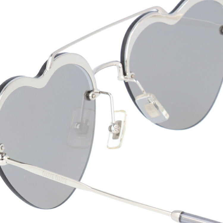【国内正規品】ミュウミュウ サングラス ミラーレンズ miu miu MU62US 1BC1I2 58サイズ ラウンド ユニセックス メンズ レディース ハート ラッピング無料