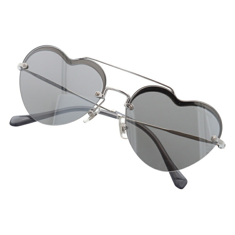 【国内正規品】ミュウミュウ サングラス ミラーレンズ miu miu MU62US 1BC1I2 58サイズ ラウンド ユニセックス メンズ レディース ハート ラッピング無料