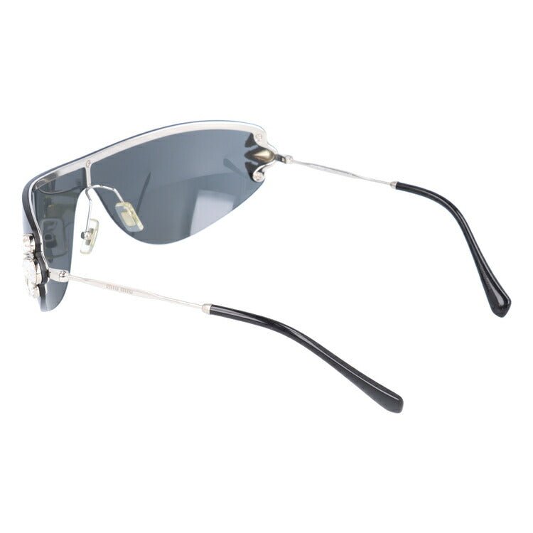 【国内正規品】ミュウミュウ サングラス miu miu MU66US 1BC1A1 -サイズ スポーツ ユニセックス メンズ レディース 一枚レンズ ビジュー ラッピング無料