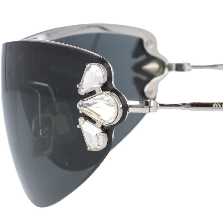 【国内正規品】ミュウミュウ サングラス miu miu MU66US 1BC1A1 -サイズ スポーツ ユニセックス メンズ レディース 一枚レンズ ビジュー ラッピング無料
