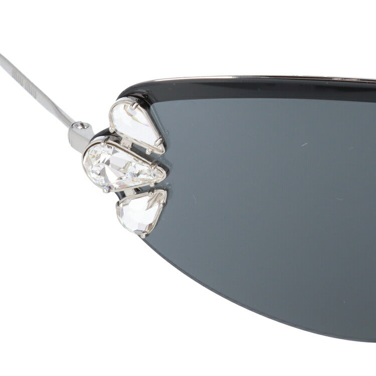 【国内正規品】ミュウミュウ サングラス miu miu MU66US 1BC1A1 -サイズ スポーツ ユニセックス メンズ レディース 一枚レンズ ビジュー ラッピング無料