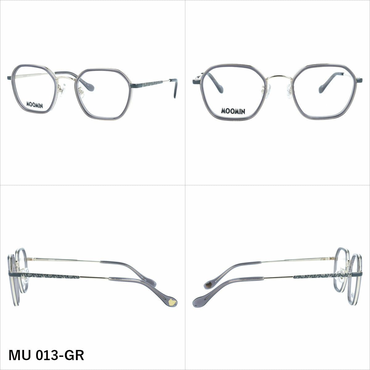 ムーミン メガネフレーム 伊達 アジアンフィット/フルフィット/調整可能ノーズパッド/クリングス MOOMIN MU 013 49サイズ 全3カラー ヘキサゴン型 ムーミントロール リトルミイ スナフキン ニョロニョロ ウェリントン 男女兼用 メンズ レディース