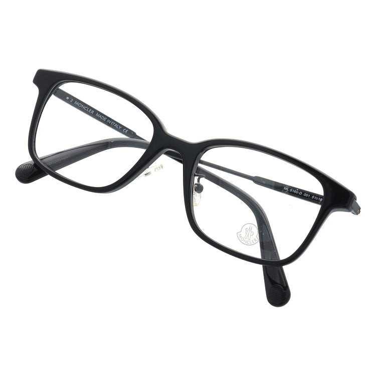 【選べるレンズ15色】モンクレール メガネフレーム 伊達メガネ アジアンフィット MONCLER ML5160-D 001 51サイズ スクエア型 ユニセックス メンズ レディース
