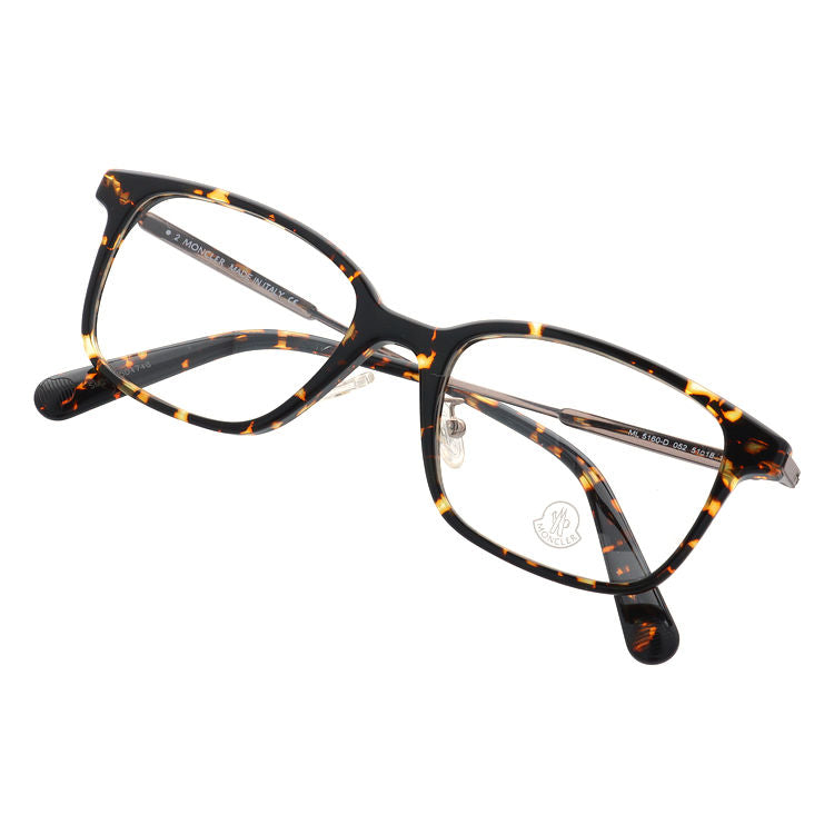 【選べるレンズ15色】モンクレール メガネフレーム 伊達メガネ アジアンフィット MONCLER ML5160-D 052 51サイズ スクエア型 ユニセックス メンズ レディース