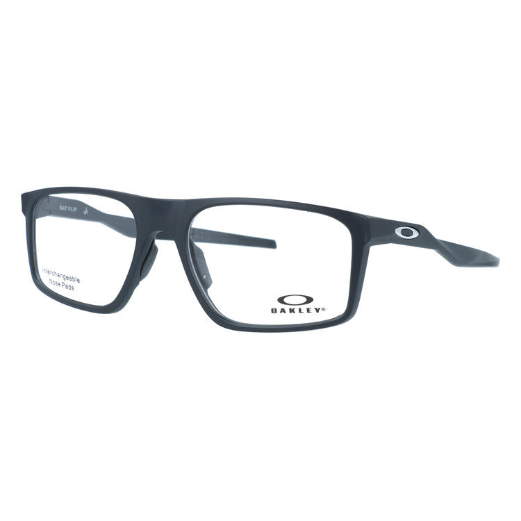 オークリー メガネフレーム バットフリップ 伊達メガネ ハイブリッジフィット OAKLEY BAT FLIP OX8183-0156 56サイズ スクエア型 レギュラーフィット 大きめ ユニセックス メンズ レディース 黒縁 クロブチ