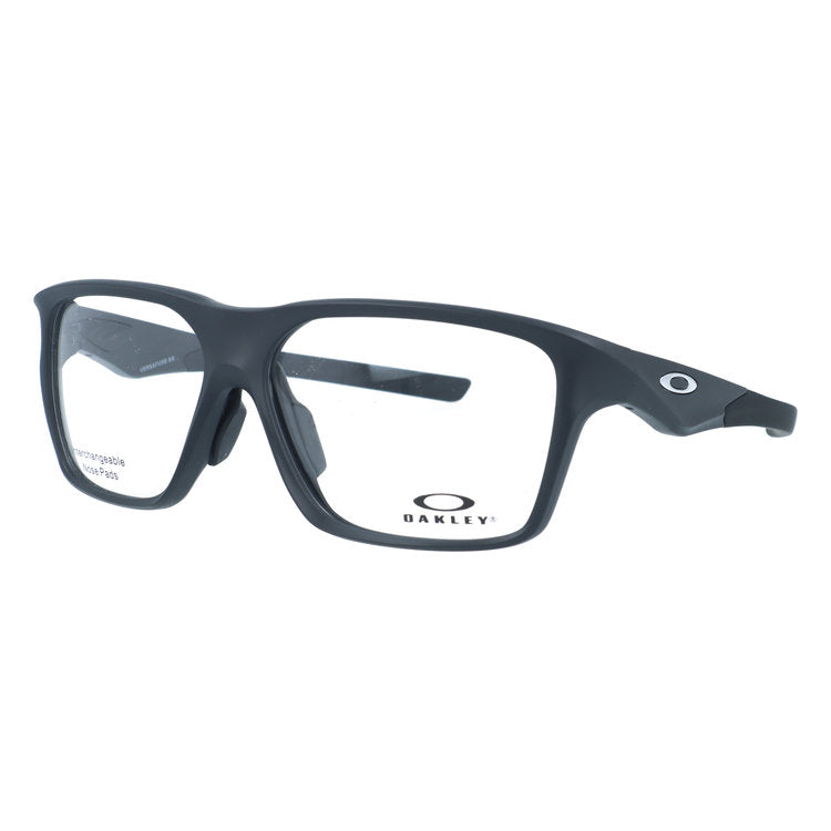 オークリー メガネフレーム ヴァーサフューズSQ 伊達メガネ ユニバーサルフィット OAKLEY VERSAFUSE SQ OX8201-0158 58サイズ スクエア型 交換パーツ付 ユニセックス メンズ レディース 大きめ 黒縁 クロブチ