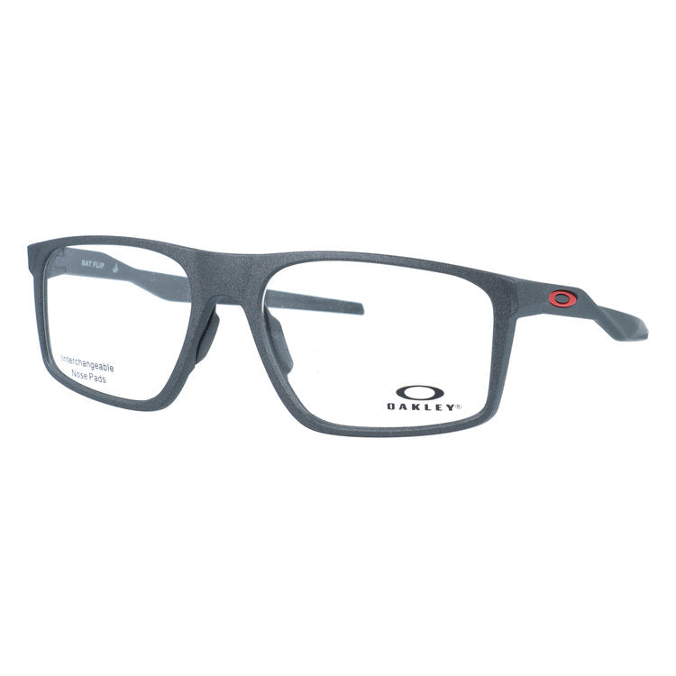 オークリー メガネフレーム バットフリップ 伊達メガネ ハイブリッジフィット(レギュラーフィット) OAKLEY BAT FLIP OX8183-0458 58サイズ スクエア型 交換用鼻パッド付き ユニセックス メンズ レディース