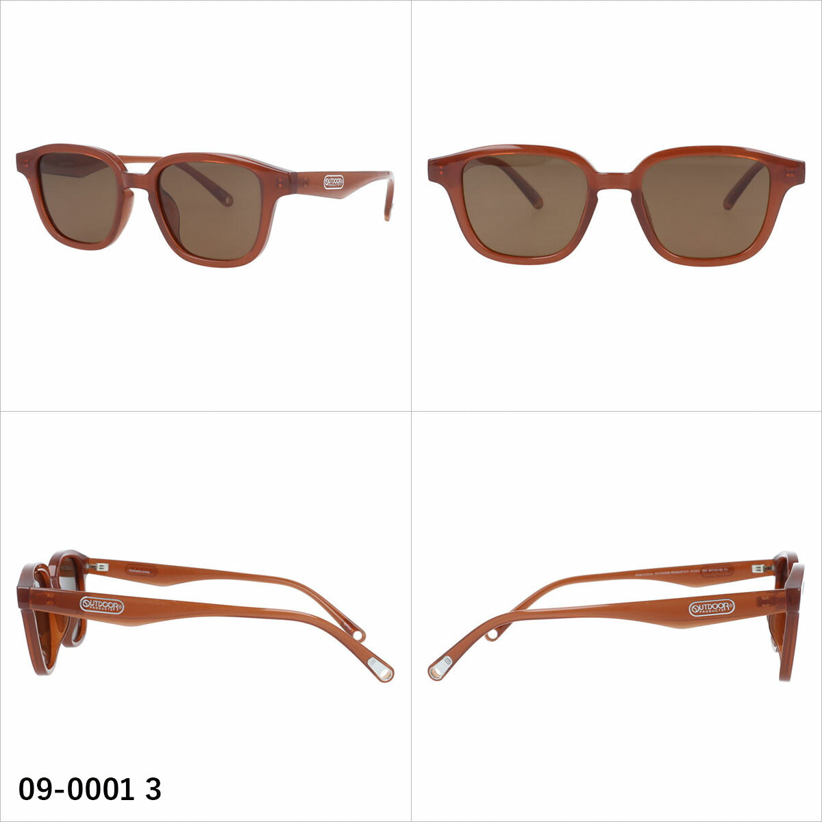 アウトドア サングラス 偏光サングラス アジアンフィット OUTDOOR 09-0001 50サイズ 全3カラー ウェリントン型 ストラップホルダーあり ストラップ付き ユニセックス メンズ レディース