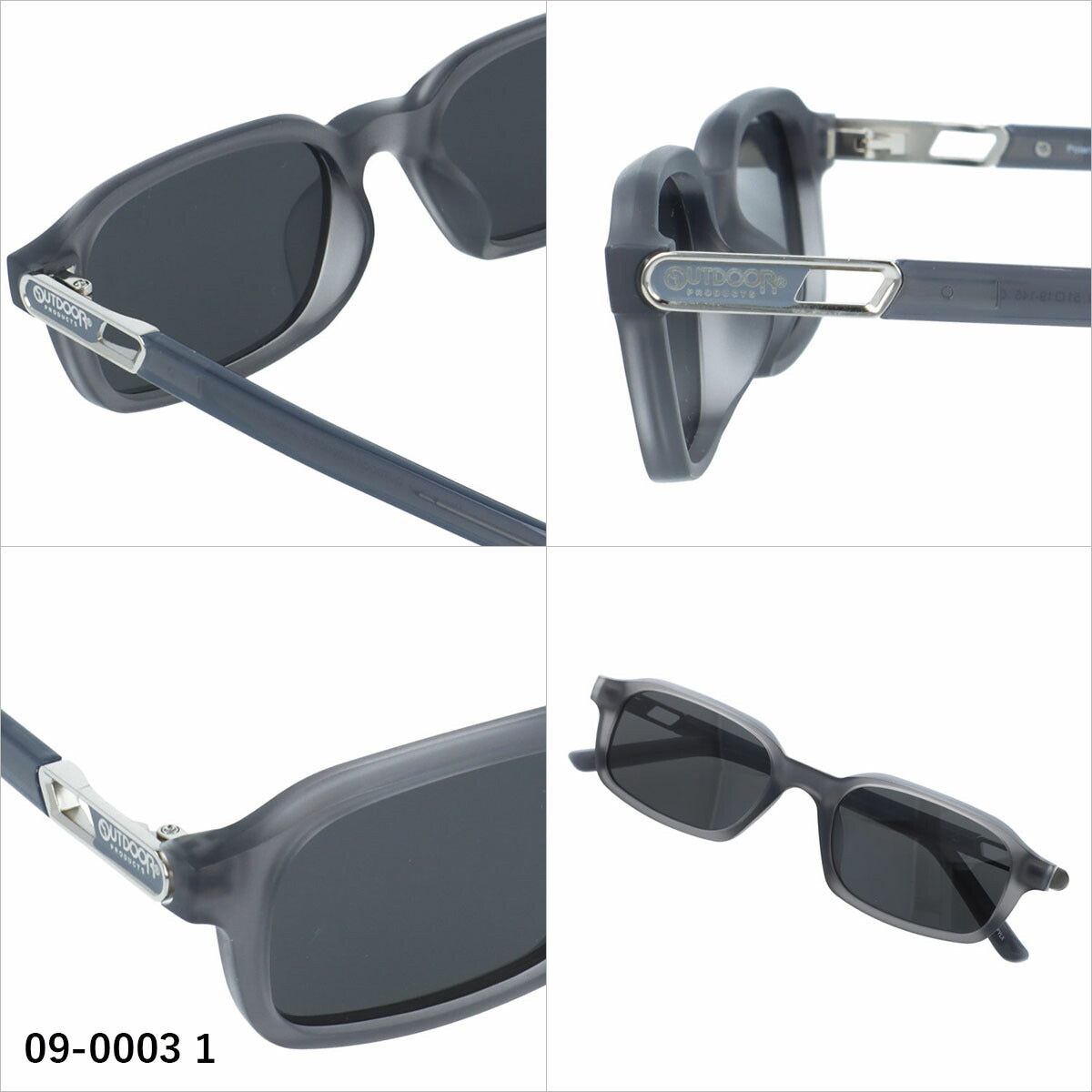 アウトドア サングラス 偏光サングラス アジアンフィット OUTDOOR 09-0003 51サイズ 全2カラー スクエア型 ストラップホルダーあり ストラップ付き ユニセックス メンズ レディース