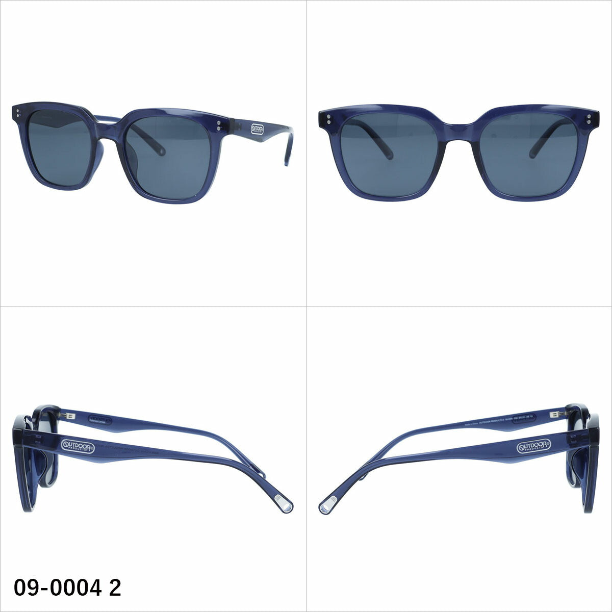 アウトドア サングラス 偏光サングラス アジアンフィット OUTDOOR 09-0004 54サイズ 全3カラー ウェリントン型 ストラップホルダーあり ストラップ付き ユニセックス メンズ レディース