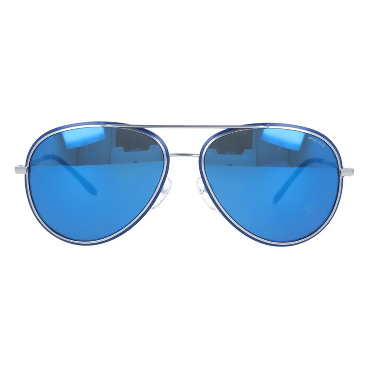 【国内正規品】ポリス サングラス ミラーレンズ POLICE S8299M 502B 58サイズ ティアドロップ ユニセックス メンズ レディース イタリア製 ネイマール モデル