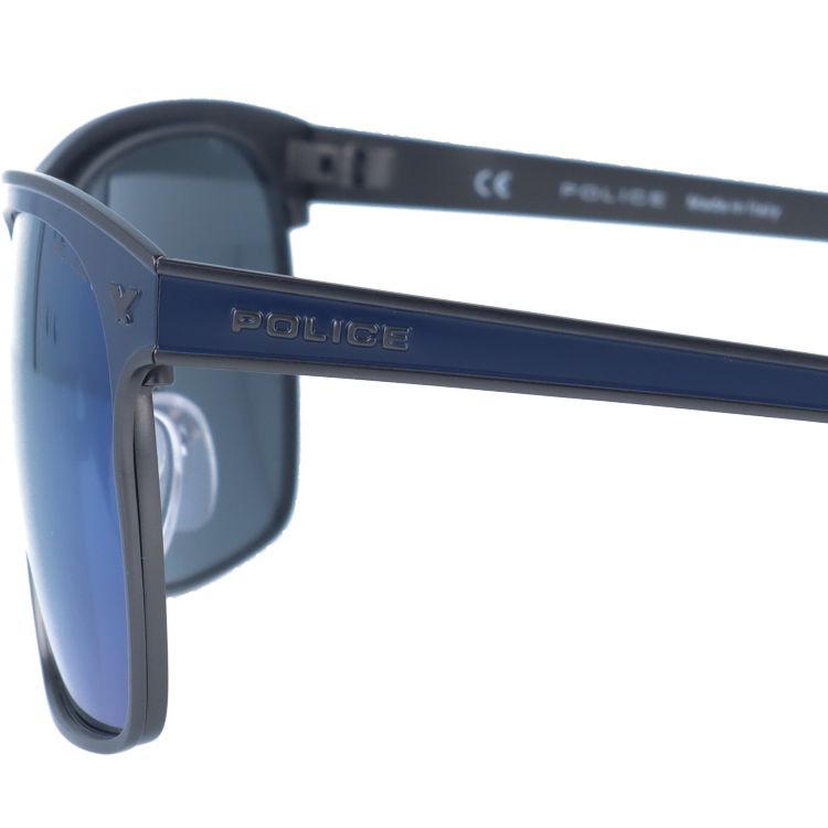 【国内正規品】ポリス サングラス ミラーレンズ POLICE HISTORY 1 S8948M SNFB 58サイズ スクエア ユニセックス メンズ レディース イタリア製
