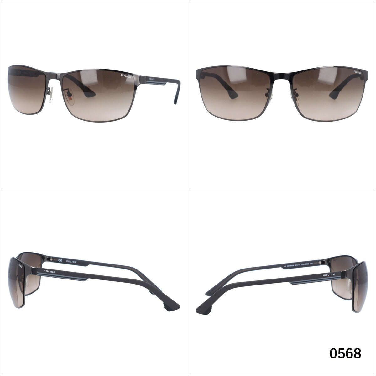 【訳あり】ポリス サングラス ミラーレンズ POLICE SPL640K 全4カラー 61サイズ スクエア ユニセックス メンズ レディース ラッピング無料