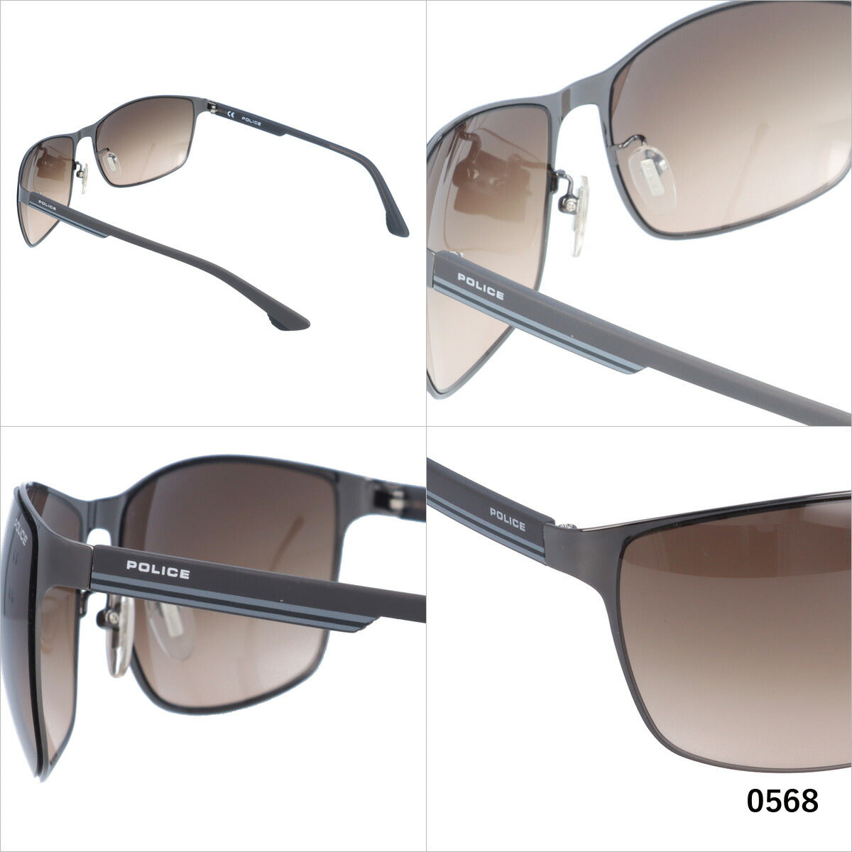 【訳あり】ポリス サングラス ミラーレンズ POLICE SPL640K 全4カラー 61サイズ スクエア ユニセックス メンズ レディース ラッピング無料