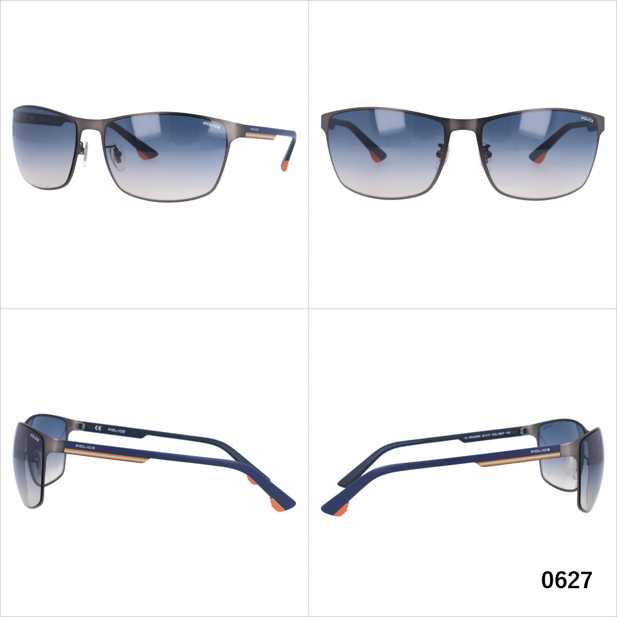 【訳あり】ポリス サングラス ミラーレンズ POLICE SPL640K 全4カラー 61サイズ スクエア ユニセックス メンズ レディース ラッピング無料