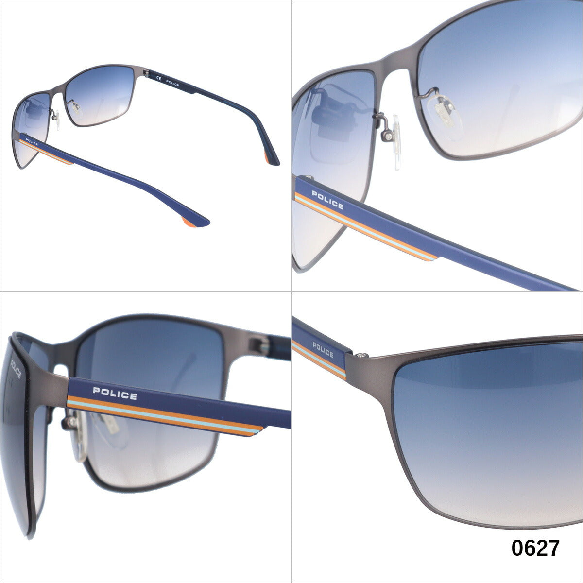 【訳あり】ポリス サングラス ミラーレンズ POLICE SPL640K 全4カラー 61サイズ スクエア ユニセックス メンズ レディース ラッピング無料