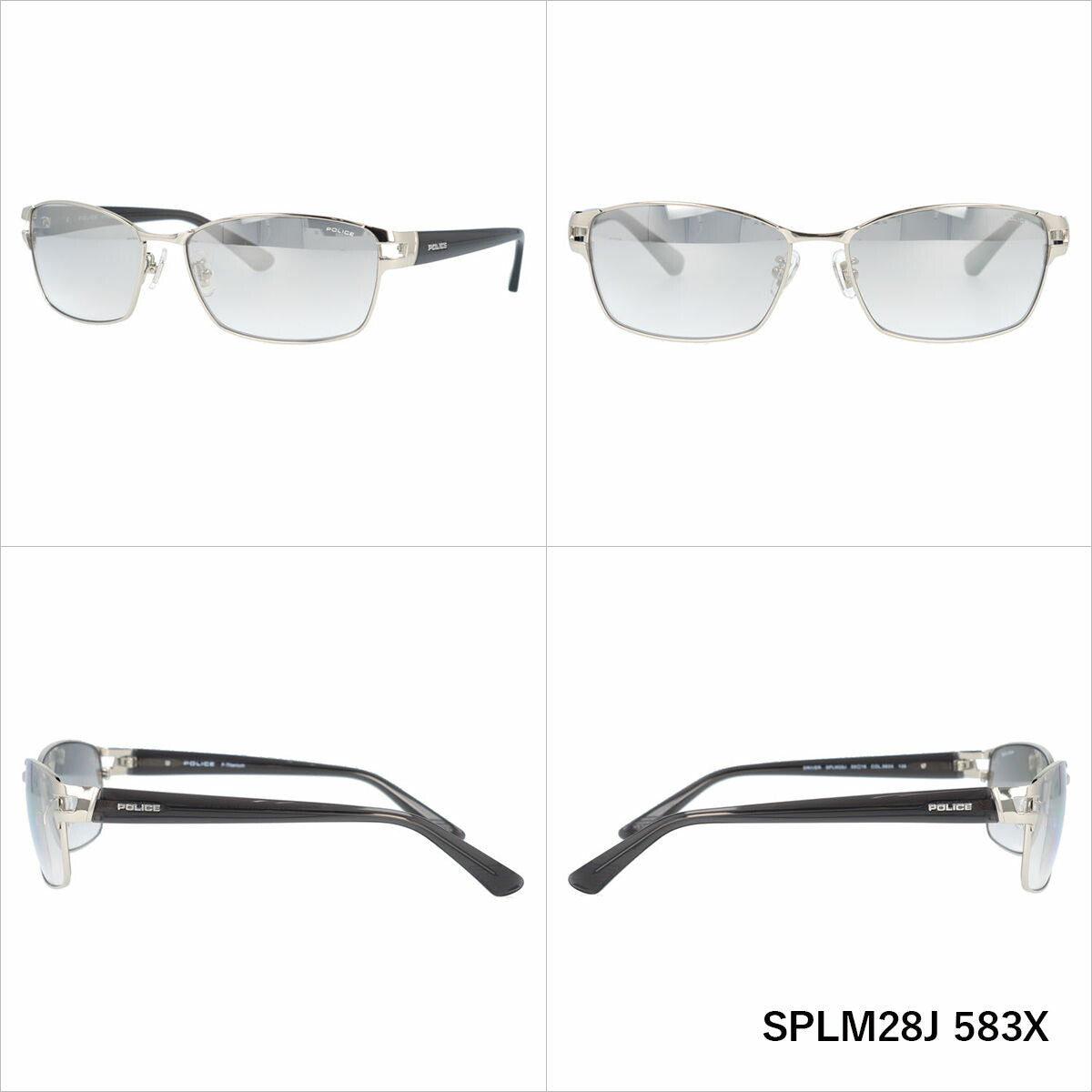 【国内正規品】ポリス サングラス ドライバー ミラーレンズ アジアンフィット POLICE DRIVER SPLM28J 59サイズ スクエア型 ユニセックス メンズ レディース