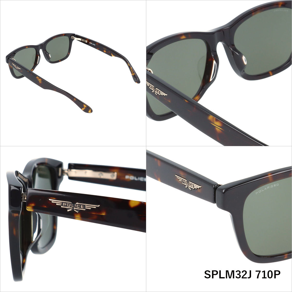 【国内正規品】ポリス サングラス オリジンズ 偏光サングラス ミラーレンズ アジアンフィット POLICE ORIGINS SPLM32J 54サイズ ウェリントン型 ユニセックス メンズ レディース βチタン製板バネ丁番