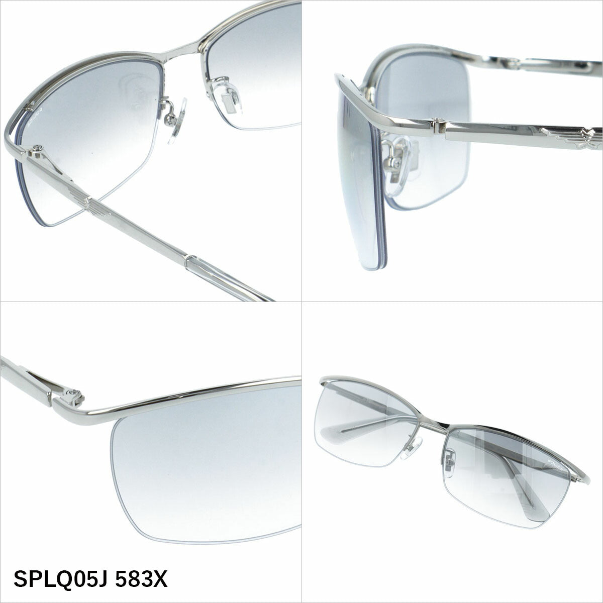 ポリス サングラス アジアンフィット(フルフィット) 調整可能ノーズパッド(クリングス) POLICE SPLQ05J 59サイズ 全3カラー スクエア型 ユニセックス メンズ レディース