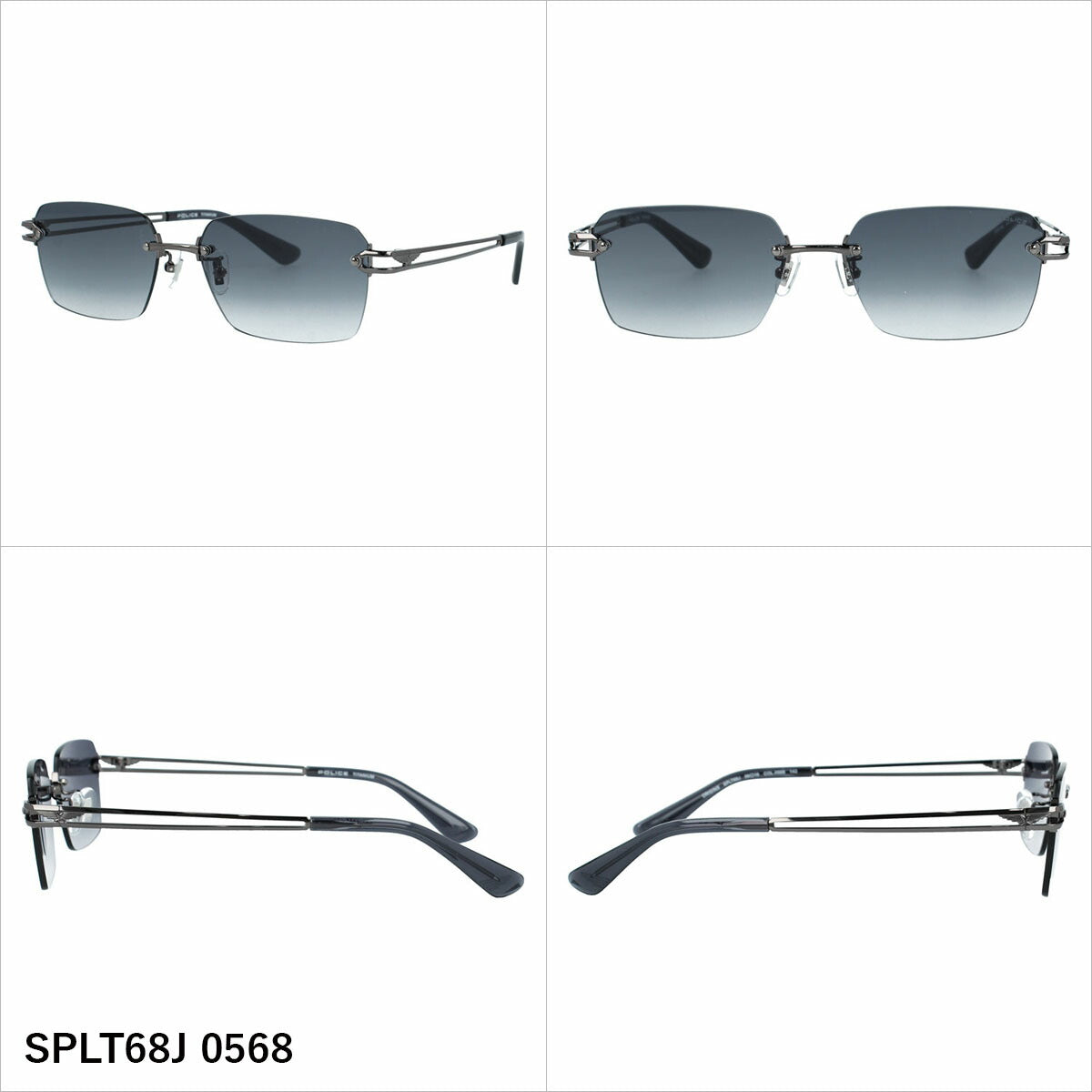 ポリス サングラス アジアンフィット(フルフィット) 調整可能ノーズパッド(クリングス) POLICE SPLT68J 56サイズ 全2カラー スクエア型 ユニセックス メンズ レディース