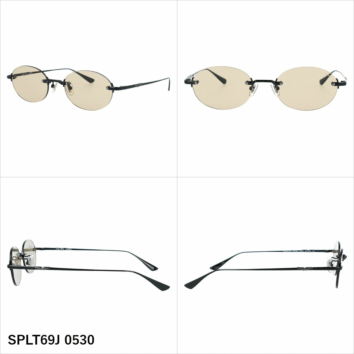 ポリス サングラス アジアンフィット(フルフィット) 調整可能ノーズパッド(クリングス) POLICE SPLT69J 51サイズ 全4カラー オーバル型 ユニセックス メンズ レディース