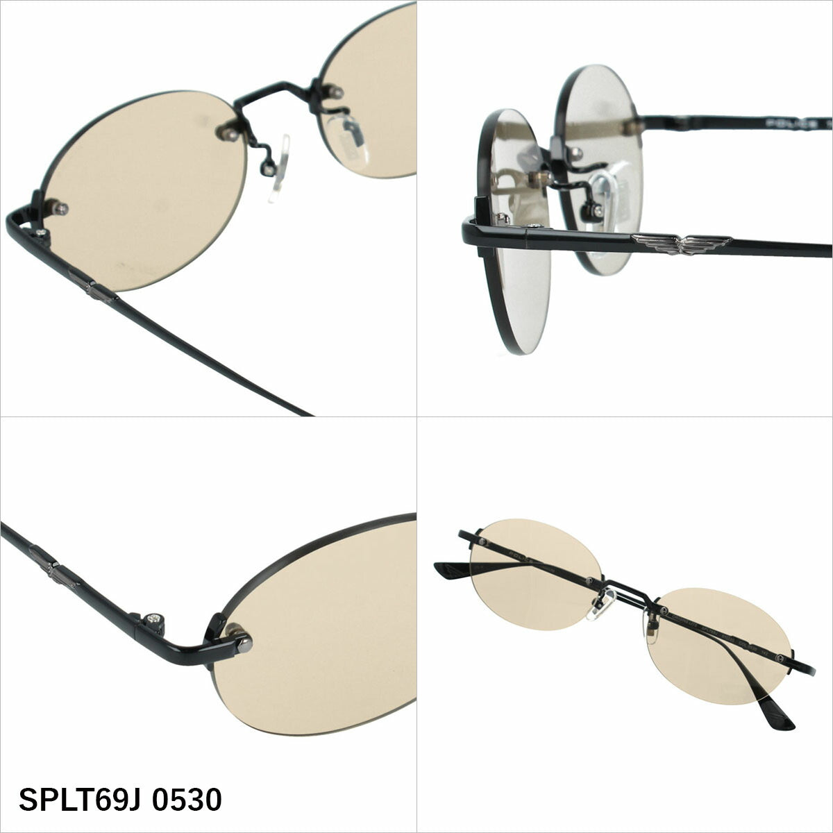 ポリス サングラス アジアンフィット(フルフィット) 調整可能ノーズパッド(クリングス) POLICE SPLT69J 51サイズ 全4カラー オーバル型 ユニセックス メンズ レディース