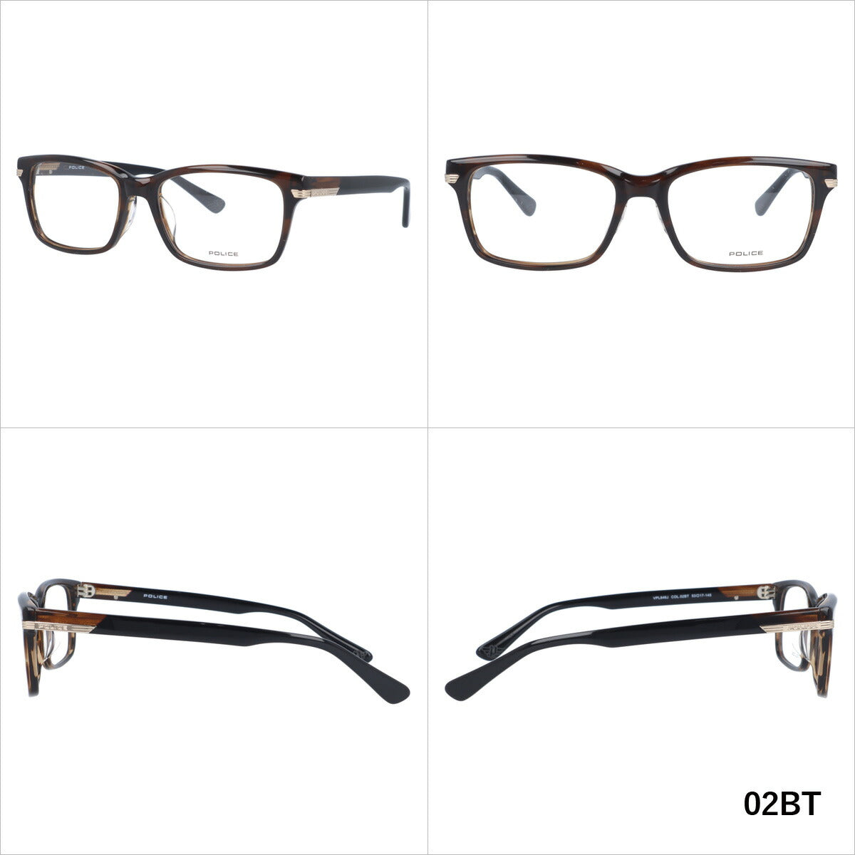 【選べる2色 調光レンズ】ポリス サングラス 伊達メガネ アジアンフィット POLICE VPL846J 全2カラー 53サイズ スクエア ユニセックス メンズ レディース ラッピング無料