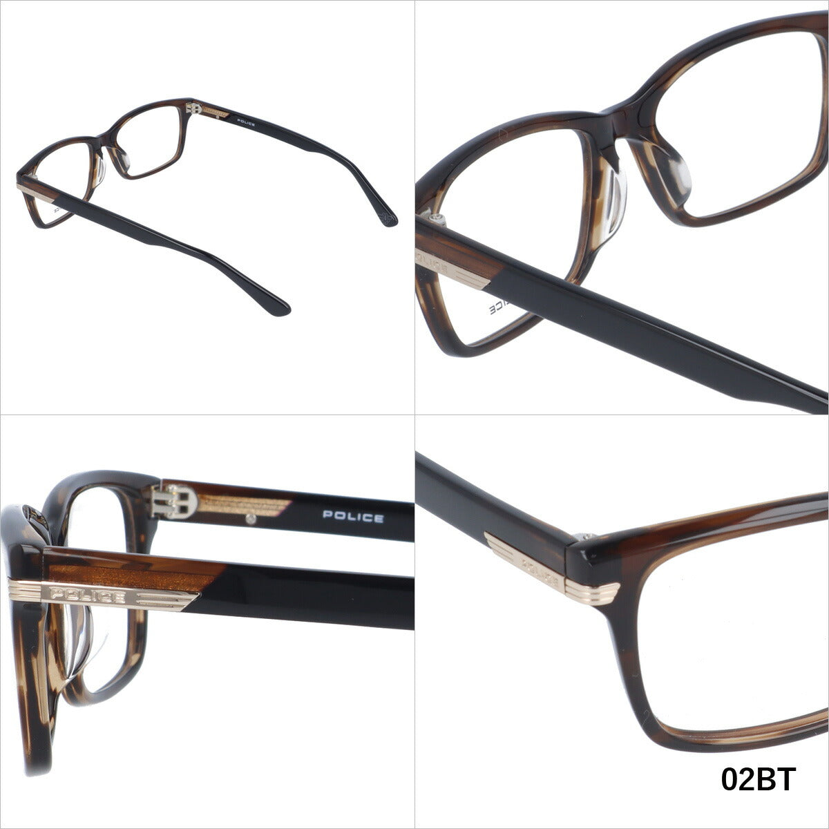 【選べる2色 調光レンズ】ポリス サングラス 伊達メガネ アジアンフィット POLICE VPL846J 全2カラー 53サイズ スクエア ユニセックス メンズ レディース ラッピング無料