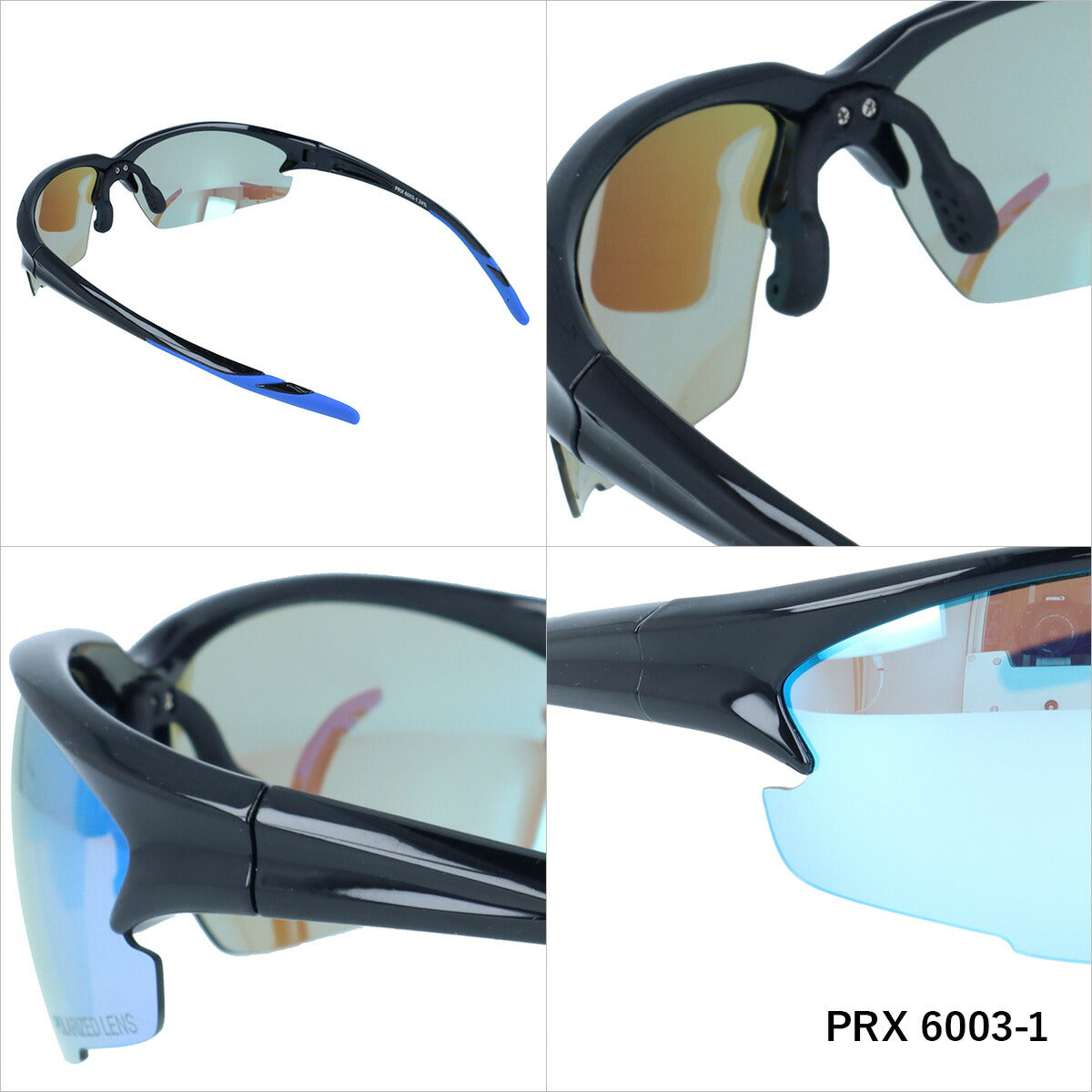 ポラレックス サングラス 偏光サングラス アジアンフィット(フレキシブルノーズパッド) POLAREX PRX6003 67サイズ スポーツ型 ユニセックス メンズ レディース