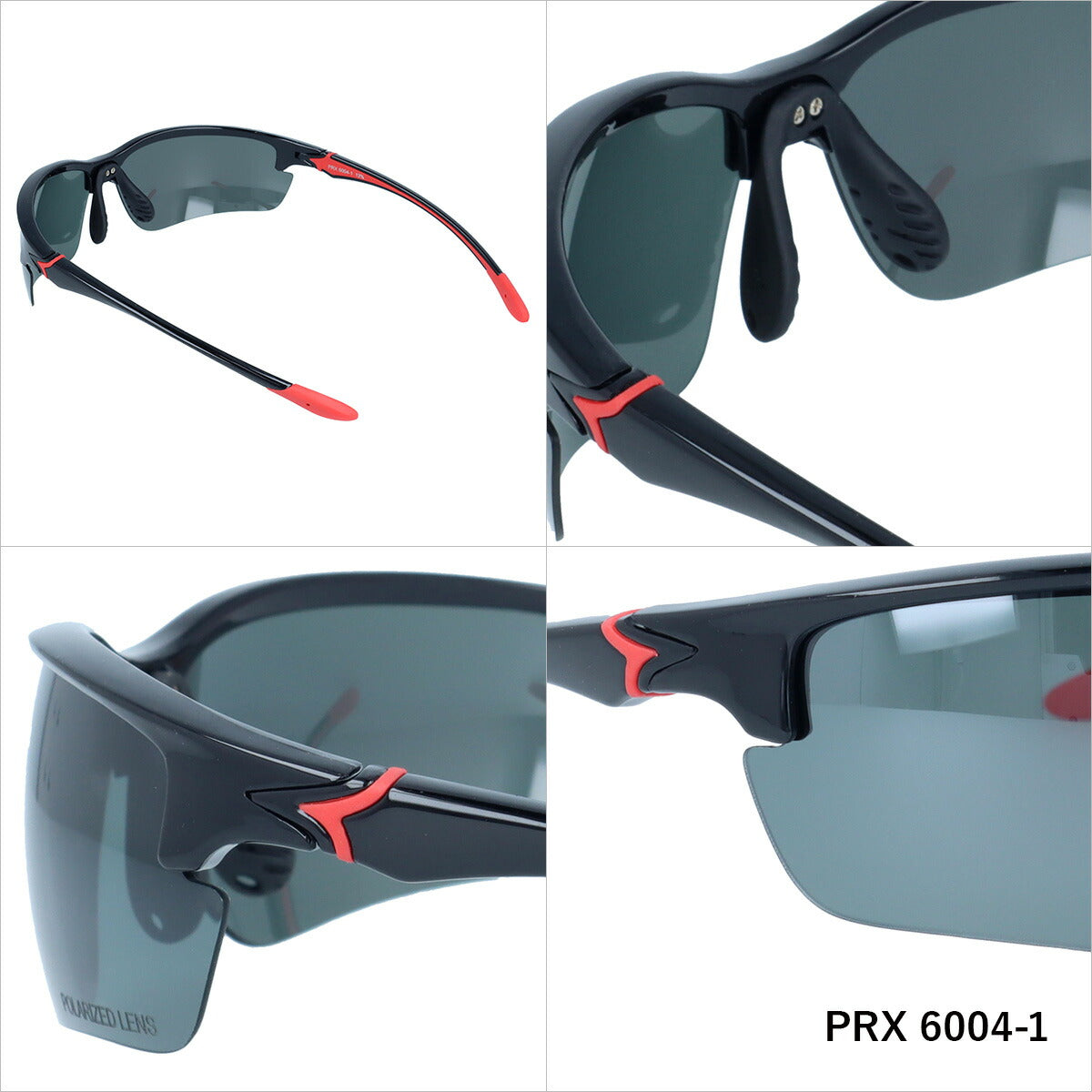 ポラレックス サングラス 偏光サングラス アジアンフィット(フレキシブルノーズパッド) POLAREX PRX6004 77サイズ スポーツ型 ユニセックス メンズ レディース