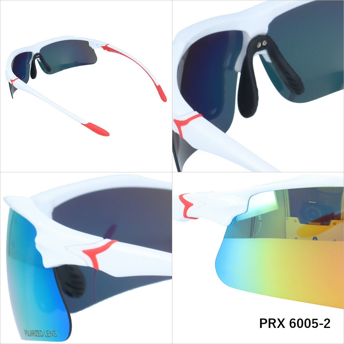 ポラレックス サングラス 偏光サングラス アジアンフィット(フレキシブルノーズパッド) POLAREX PRX6005 165サイズ スポーツ型 ユニセックス メンズ レディース