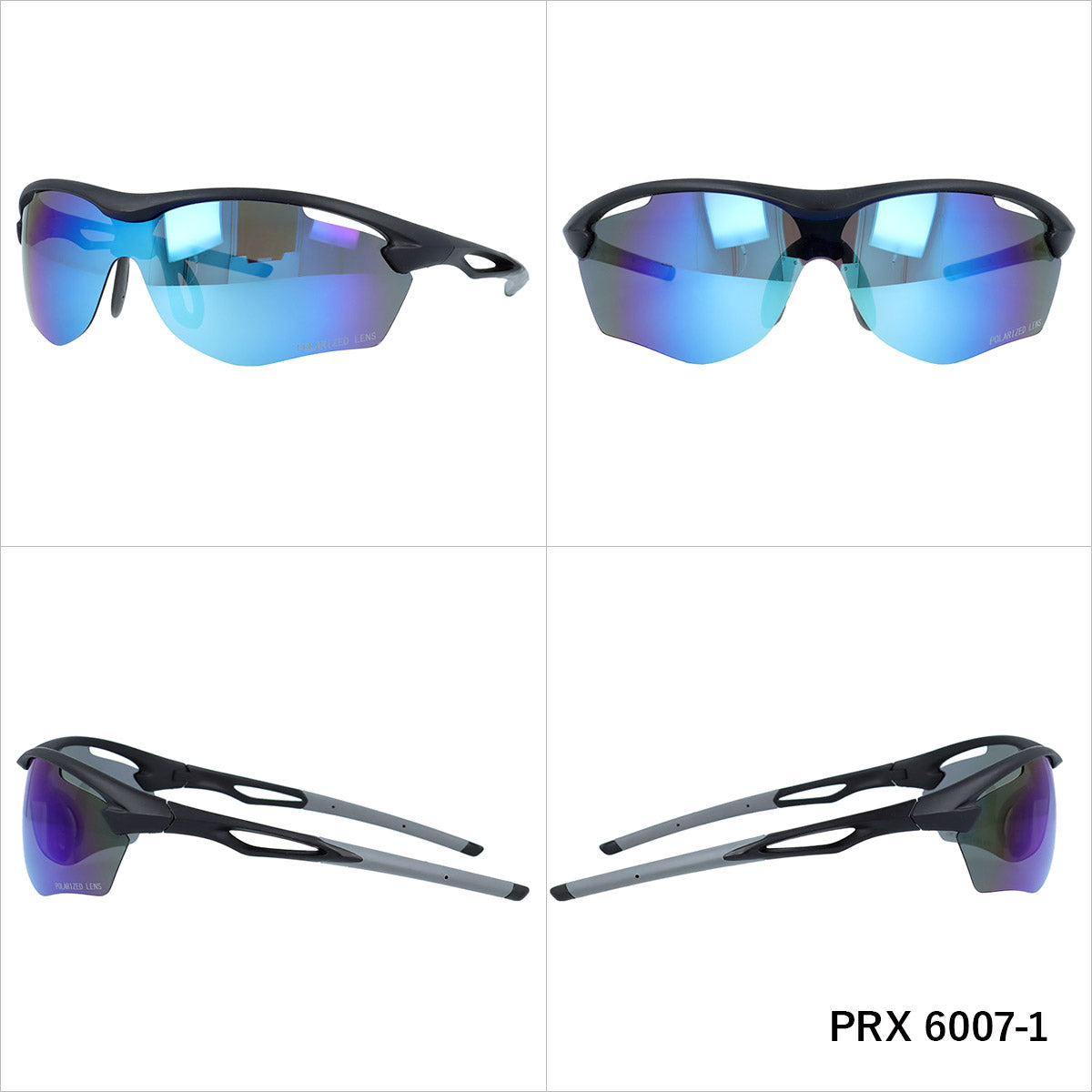 ポラレックス 偏光サングラス ミラーレンズ アジアンフィット POLAREX PRX6007 全2カラー 165サイズ スポーツ型 ポラライズド ユニセックス メンズ レディース