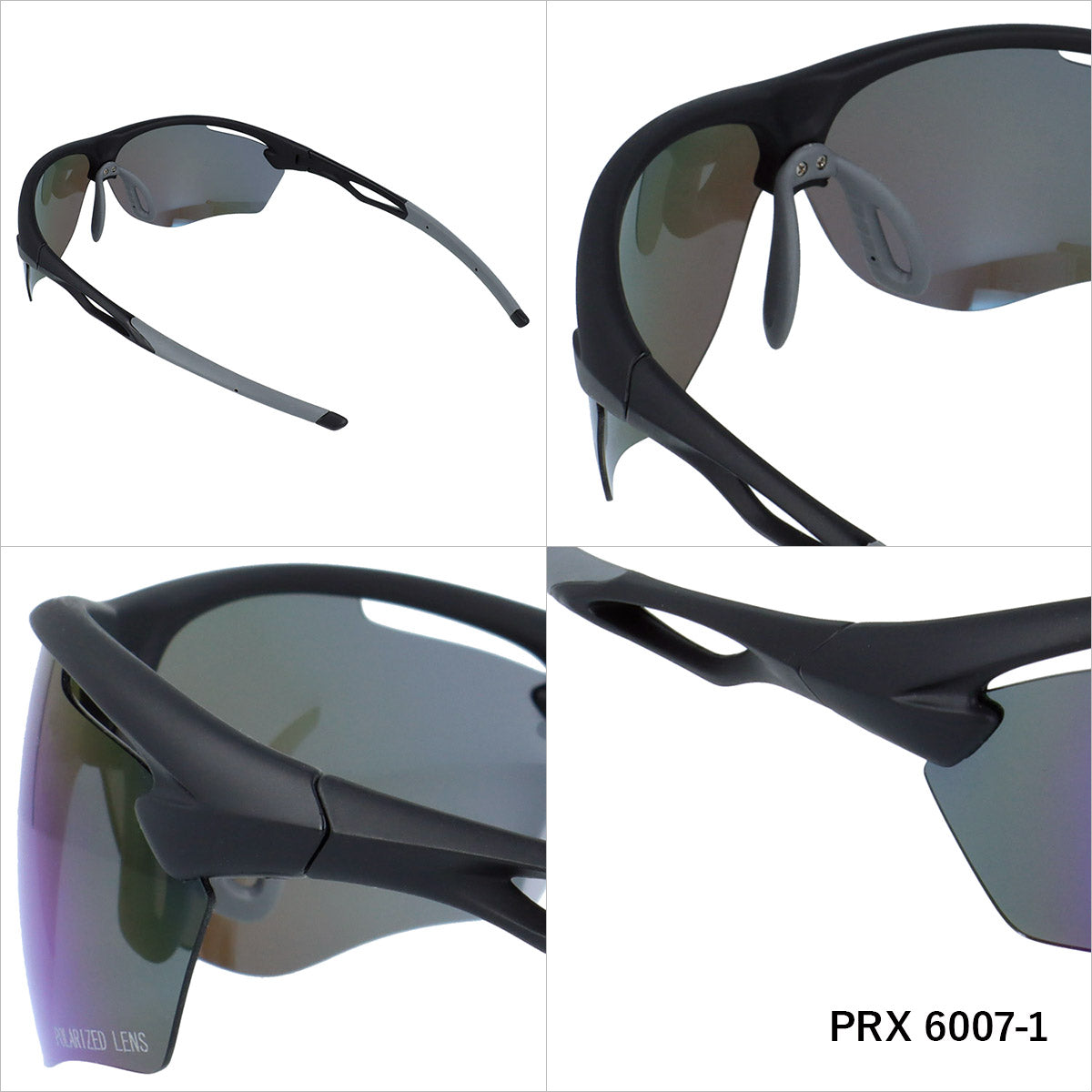 ポラレックス 偏光サングラス ミラーレンズ アジアンフィット POLAREX PRX6007 全2カラー 165サイズ スポーツ型 ポラライズド ユニセックス メンズ レディース