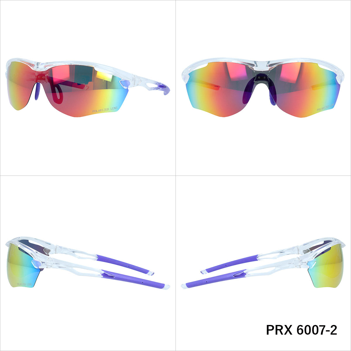 ポラレックス 偏光サングラス ミラーレンズ アジアンフィット POLAREX PRX6007 全2カラー 165サイズ スポーツ型 ポラライズド ユニセックス メンズ レディース