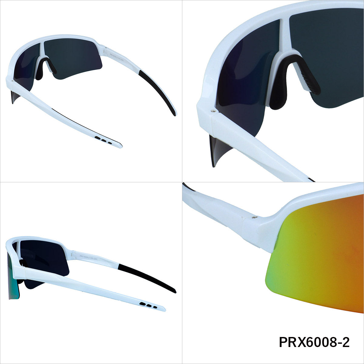 ポラレックス 偏光サングラス ミラーレンズ アジアンフィット(フレキシブルノーズパッド) POLAREX PRX6008 160サイズ 全2カラー スポーツ型 ユニセックス メンズ レディース | 偏光レンズ 乱反射をカット 一眼タイプ 境目を解消して視界滑らか