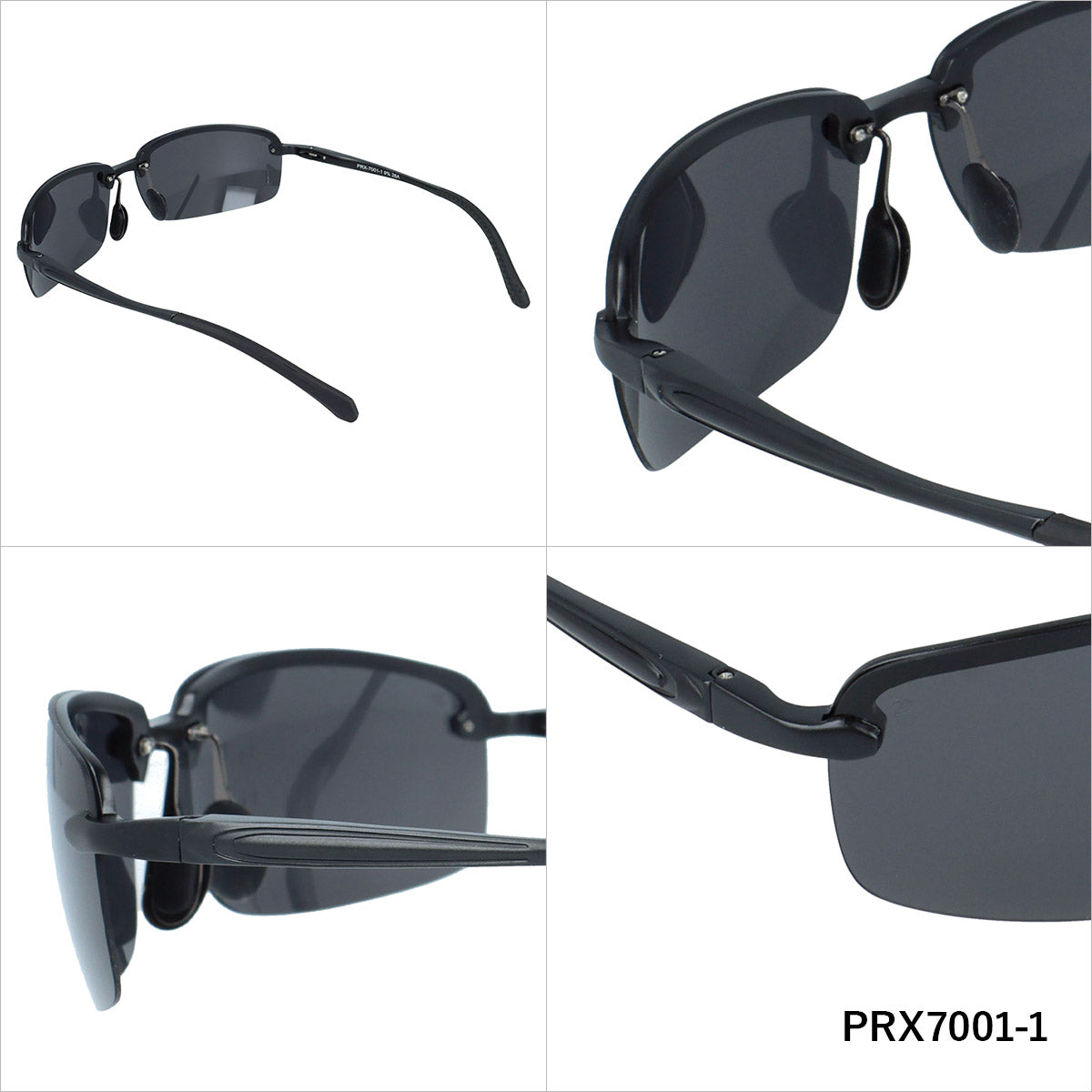 ポラレックス サングラス 偏光サングラス ミラーレンズ POLAREX PRX7001 70サイズ 全2カラー スクエア型 乱反射をカットしクリアな視界へ ユニセックス メンズ レディース | リムレス ツーポイント ベヨネッタメガネ Y2K風